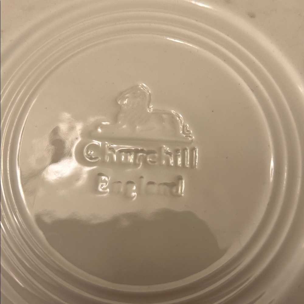 Vintage Churchill England Blue and White Polka Dot Plate Cottagecore - Picture 3 of 3